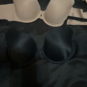 2 Warner’s  Black and Beige Women's Bra Set 34c underwire